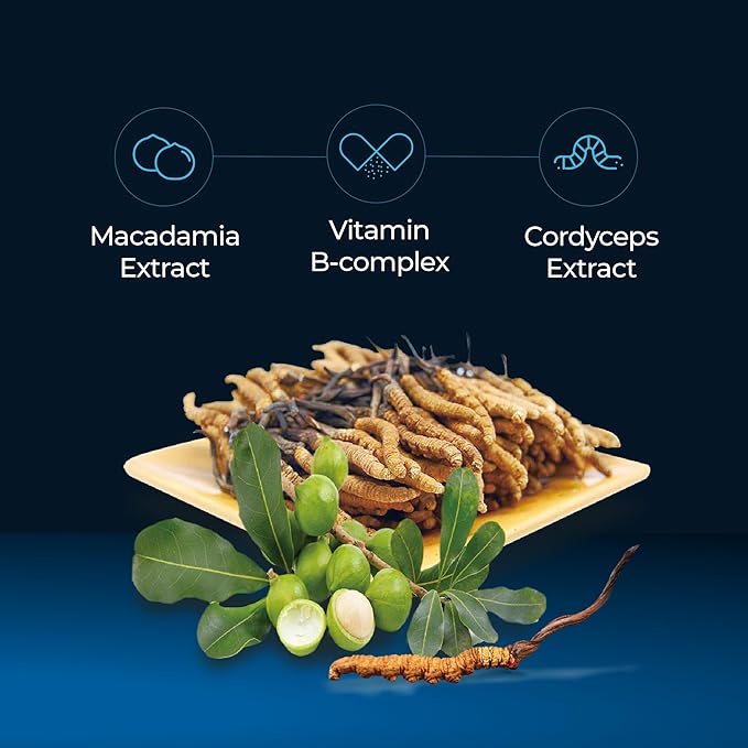 FINE JAPAN Cordyceps Plus: Premium Cordyceps Mushroom Extract and Macadamia Blend - Smart Drops Adaptogenic Mushrooms, Organic Mushroom Supplement for Energy & Immunity, Liquid Cordyceps (Pack of 20)