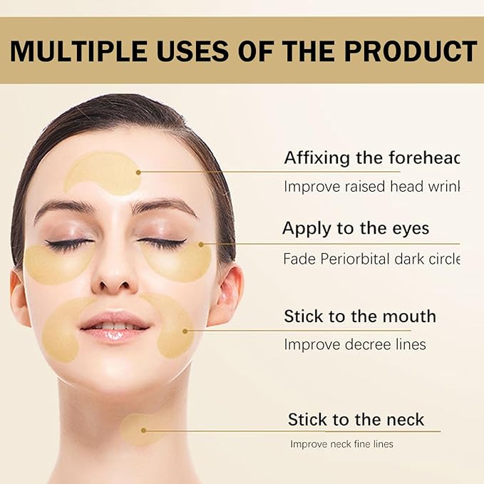 24k Gold Under Eye Patches,60PCS Collagen Eye Masks for Puffy Eyes,Dark Circles,Reduce Wrinkles,Natural Refresh Revitalizing Eye Skin Care Products