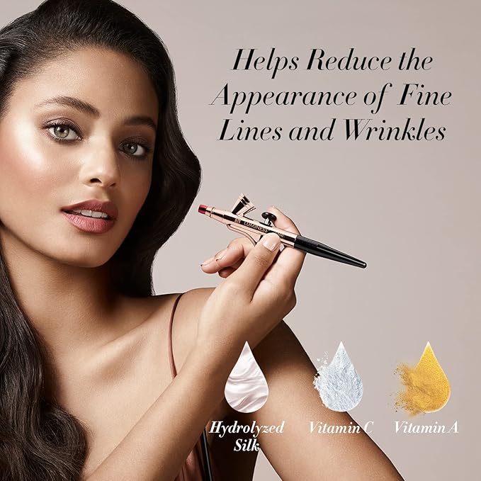 Luminess Air Silk 4-In-1 Airbrush Foundation- Foundation, Shade 070 (.5 Fl Oz) - Sheer to Medium Coverage - Anti-Aging Formula Hydrates and Moisturizes - Professional Makeup Kit for Cordless Air Brush