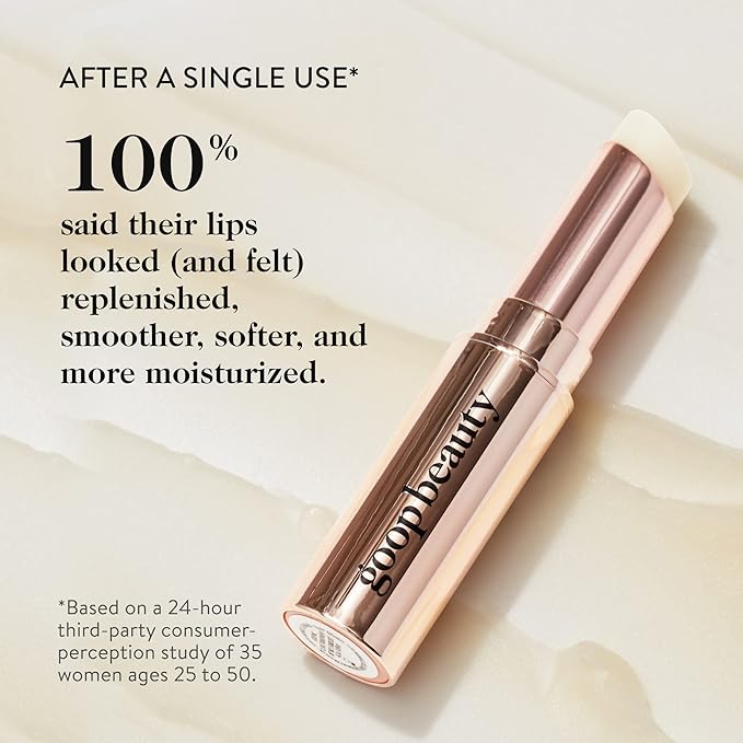 goop Beauty Lip Balm | Clean Moisturizing Lip Balm for Chapped, Cracked & Dry Lips | Coconut Oil & Shea Butter Lip Balm | 0.16 oz | Nourishing, Soothing, Hydrating Lip Balm | Petroleum & Paraben Free