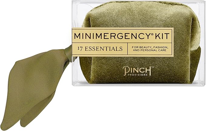Pinch Provisions Velvet Minimergency Kit, for Her, Includes 17 Must-Have Emergency Essential Items, Compact, Multi-Functional Pouch, Gift for Parties and Birthdays