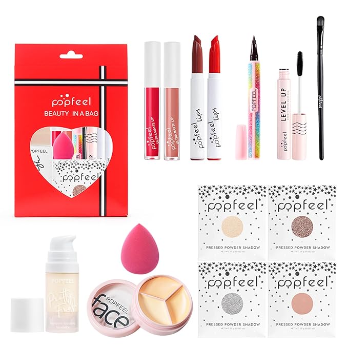 Makeup Kit for Teenager Girls, Full Cosmetics Makeup Kit for Girls 10-12 with Eyeshadow, Lipstick, Concealer, Lipgloss, Mascara, Makeup Brush etc, Cosmetics Gift Sets for Women, Teenage
