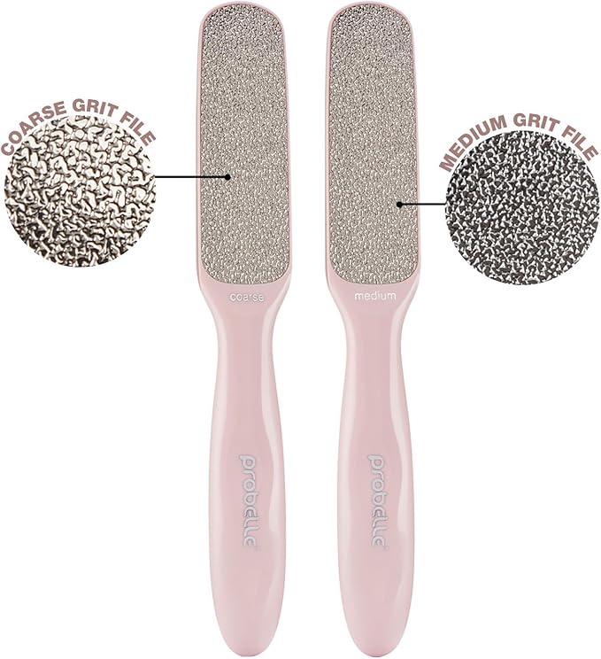 Probelle Double Sided Multidirectional Nickel Foot File Callus Remover - Immediately Reduces calluses and Corns to Powder for Instant Results, Safe Tool (Pink)