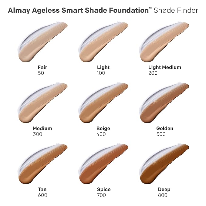 Almay Anti-Aging Foundation, Smart Shade Face Makeup with Hyaluronic Acid, Niacinamide, Vitamin C & E, Hypoallergenic-Fragrance Free, 300 Medium, 1 Fl Oz (Pack of 1)