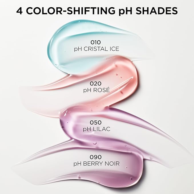 L'Oreal Paris Plump Ambition pH Hyaluron Lip Oil, Color Shifting Lip Tint with 24HR Hydration, Volumizing Shine and Lasting Color, 050 pH Lilac
