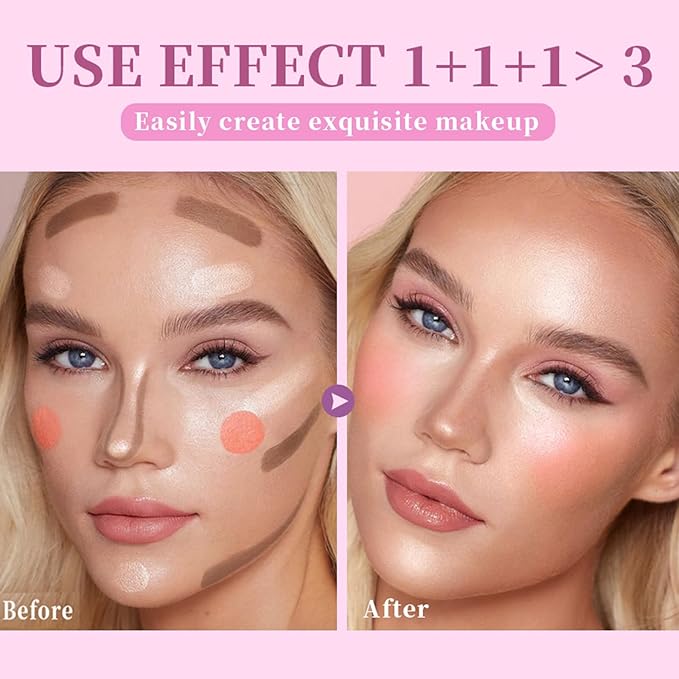Soft Liquid Contour Stick, Liquid Face Bronzer Stick Built-in Sponge Tip, Cool Toned Liquid Contour for Women and Girl, Lightweight Blendable Cream Bronzer Stick Makeup,05 Bronzer