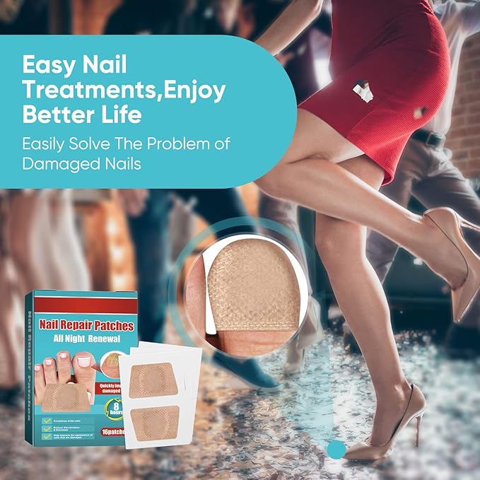 Toenail Repair Treatment, 16Pcs Nail Repair Treatment Extra Strength, Restores Health Appearance of Discolored or Damaged Nails, Comfortable & Convenient