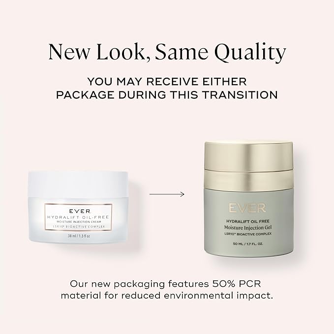 EVER Oil-Free Face Cream (Oily Skin)- Overnight Renewal Facial Lotion, Instant Face Lift Cream, Smooths Fine Lines, Restores Skin Elasticity, Packed with Hyaluronic Acid, Bakuchiol, and Peptides