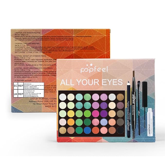 All in One Makeup Kit for Women Full Kit Girls Makeup Gift Sets Xmas Essential Bundle Include Eyeshadow Palette Lipstick Blush Concealer Eyeliner Mascara Foundation Brush Eyebrow Pencil