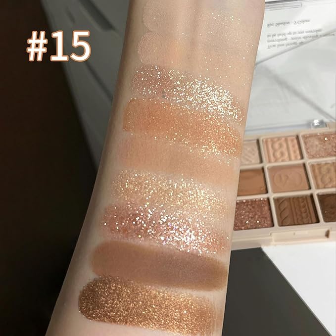 Erinde 9 Colors Eyeshadow Palette, Matte Shimmer Glitter Eye Shadow Makeup Palette, Highly Pigmented Long Lasting Waterproof, Natural Neutral Nude Eyeshadow Makeup Pallet, Cashmere