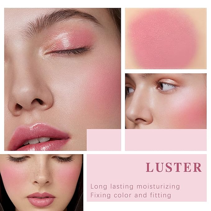Cream Blush Stick for Cheeks Makeup,Waterproof Blush Face Stick Multi-Use Lip and Cheek Tint,Matte Finish Lightweight Easy to Blend Natural Cream Blusher Makeup for All Skin Tones- Pink