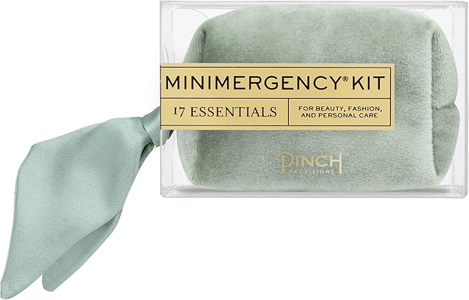 Pinch Provisions Velvet Minimergency Kit, for Her, Includes 17 Must-Have Emergency Essential Items, Compact, Multi-Functional Pouch, Gift for Parties and Birthdays