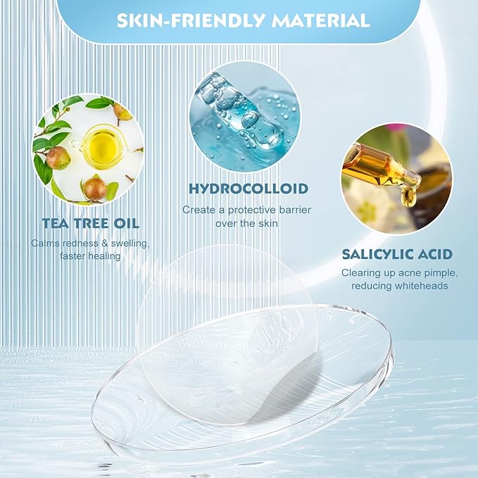 Pimple Patches for Face - 180 Hydrocolloid Acne Pimple Patches Salicylic Acid with Tea Tree Oil for Zit Blemish Spot Covers Invisible Pimple Stickers Not Tested on Animals