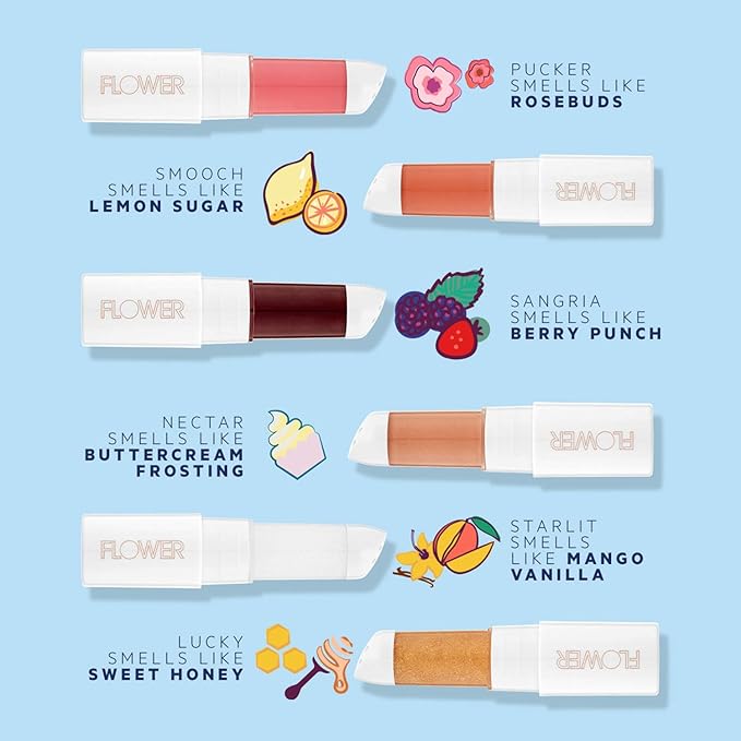 FLOWER BEAUTY By Drew Barrymore Petal Pout Lip Mask - Hydrating + Moisturizes Lips - Mango + Cocoa Butter - Lip Tint - Natural Color + Semi-Glossy Finish (Sangria)