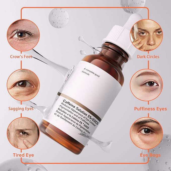 The Caffeine Solution 5% + EGCG，Reduces Appearance of Eye Contour Pigmentation and Puffiness，Under Eye Serum (30ml) Caffeine For Face Moisturizing Serum (1)