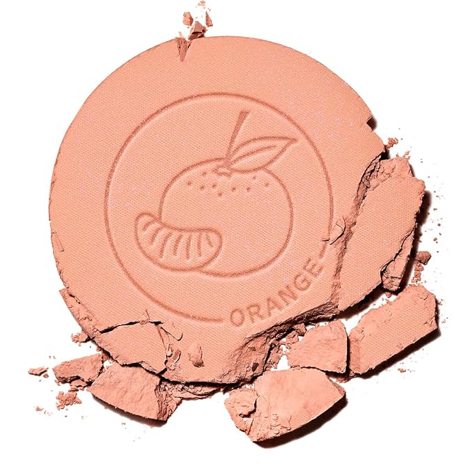 Face Blush, Powder Blush Makeup, Longlasting Highly Pigmented Face makeup, Smooth, Vegan & Cruelty Free, 1 Count, 02 ORANGE