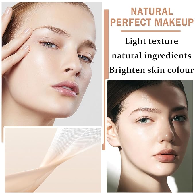 NVLEPTAP Airbrush Foundation Makeup Spray Silky Lightweight Full Coverage Foundation Face Air Cushion Foundation Set with Soft Makeup Brush - 02 Beige