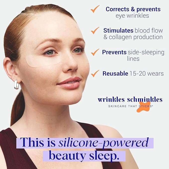 Wrinkles Schminkles Under Eye Wrinkle Starter Pack - Set of Reusable Under Eye Wrinkle Patches (3 pairs) + Silicone Patch Cleanser (2 oz) for Smoother Under Eyes & Fresh Look