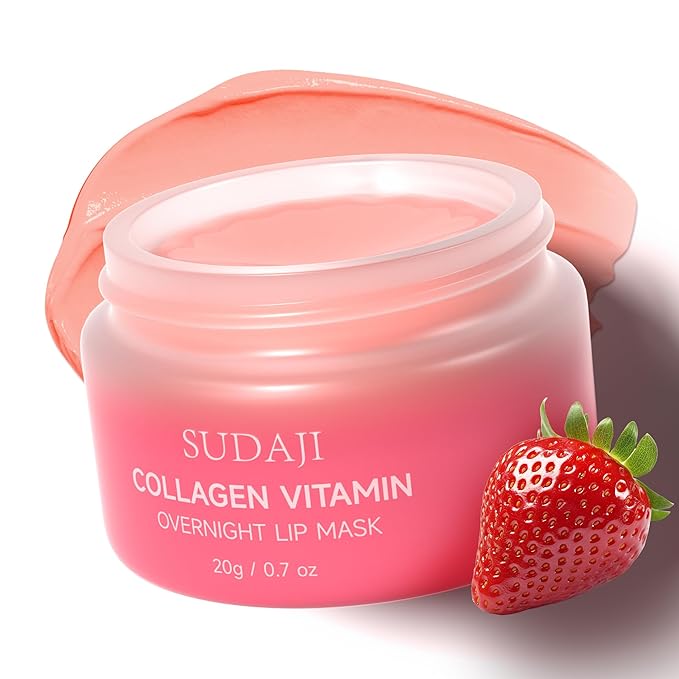 Lip Mask, Collagen Hydrating Lip Balm, Overnight Moisture Lip Butter with Hyaluronic Acid & Aloe Vera, Sleeping Nourishing Lip Butter Balm