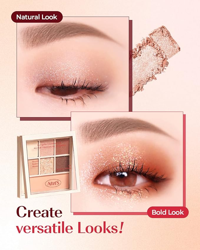 AMTS Off Sienna & Authentic Amber Eyeshadow Palettes Set, Valentine's gifts for teen girls, women | Matte Shimmer Metallic, Long Lasting