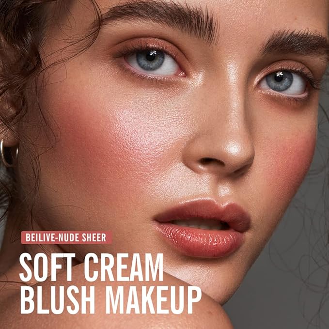 KIMUSE Soft Cream Blush Makeup, Liquid Blush for Cheeks, Weightless, Long-Wearing, Smudge Proof, Natural-Looking, Dewy Finish