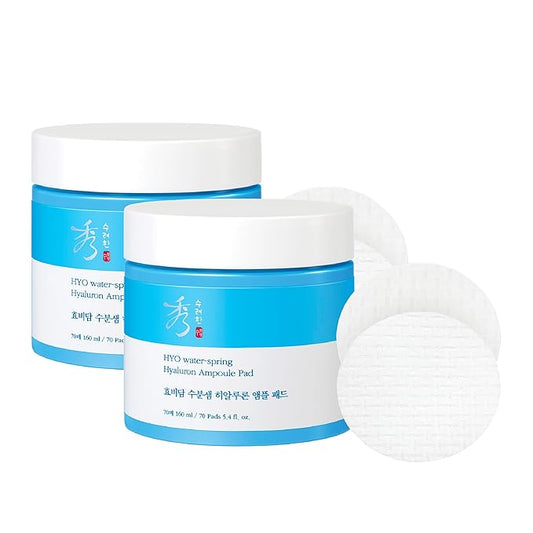 Sooryehan HYOBIDAM Cotton Facial Toner Pads (160 ml/5.41 fl oz * 2 ea) - Gentle Daily Toner Pads for Soothing, Moisturizing, and Exfoliating. Hyaluronic Acid. Korean Skin Care