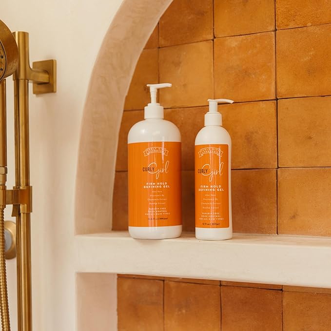 Curly Girl Firm Hold Defining Gel For Curls, Strong Hold Frizz Control Curly Hair Gel, Paraben Free, Aloe Vera, Water Soluble