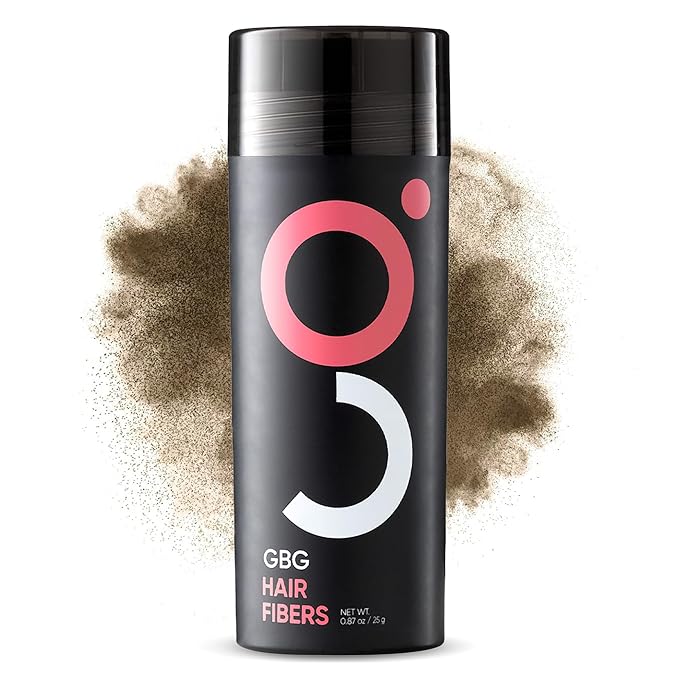 GBG Hair Fibers for Thinning Hair & Bald Spots (Light Brown) - 25g Bottle - Conceals Hair Loss - Instant Cover Up & Volume in 30 Seconds, Hair Powder for Women & Men - Cruelty Free