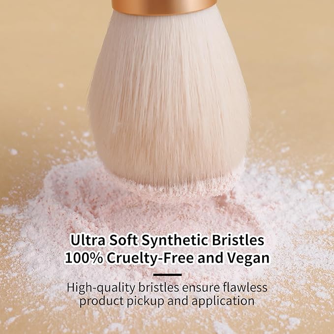 DUcare Tapered Blush Brush for Cheeks - Pointed Powder Brush for Light Application, Multi-Purpose Makeup Brushes Perfect for Highlighting, Defining, Sculpting, and Contouring