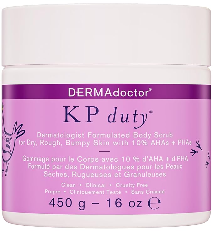 DERMAdoctor KP Bump Eraser Body Scrub Dermatologist Formulated Exfoliant | Keratosis Pilaris Treatment For Dry And Bumpy Skin 10% AHAs + PHAs - 16 fl oz