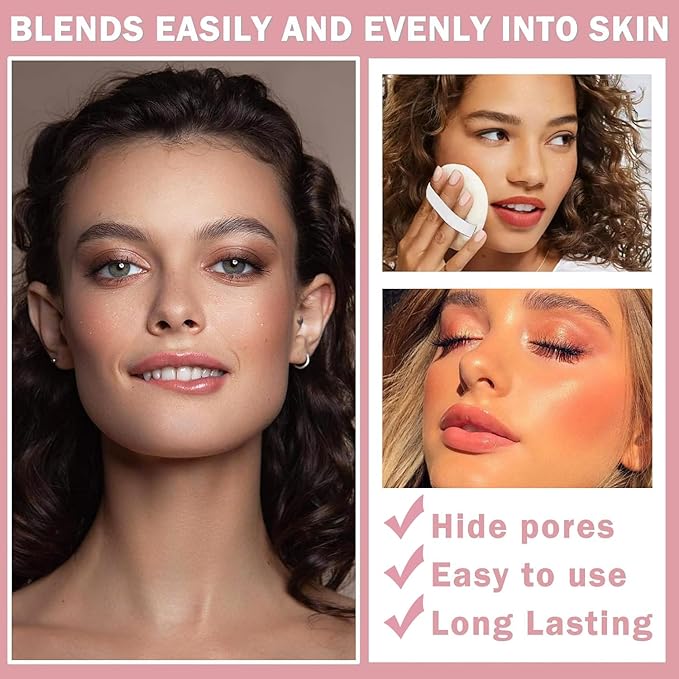 Loose Face Powder Setting Powder, Shimmer Glitter Loose Powder, Matte Finishing Powder Shine, Waterproof, Oil Control, Lightweight Face Powder Makeup for All Skin Tones (Dark Complexion Shimmer)