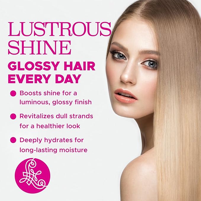 Luseta Glossy Pearl Shampoo and Conditioner Set Smooth & Moisturize, Fight Frizziness and Add Shine,Hydrating for Damaged Hair, Detangle,Nourish Strands,Paraben Free, Sulfate Free,16.9oz