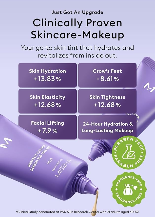 MISSHA M PERFECT COVER SERUM BB CREAM No.13 Light Fair- Fair with Cool Undertone, BB Cream by Cardi B Pick, Skin Tint, Tinted Moisturizer, Skin Care Foundation Makeup, Korean Makeup,1.18 Fl oz