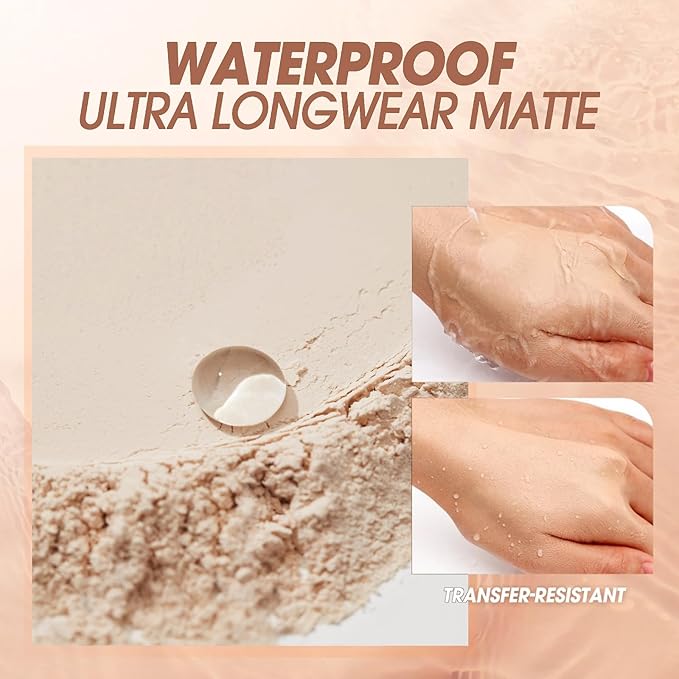 Oil Control Face Pressed Powder,Matte Smooth Flawless Setting Powder Makeup,Waterproof Long Lasting Finishing Powder,Cruelty Free Lightweight Face Cosmetics,0.35Oz(WHITE)