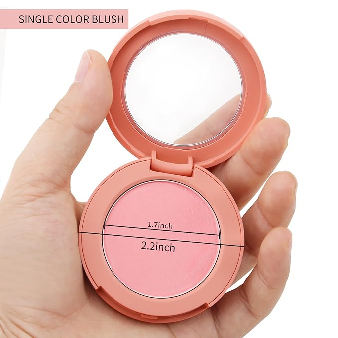 Boobeen Powder Blush, Single Color Blush Face Blush Palette Matte Baked Cream Blush Makeup Powder, High Pigment Pressed Blush for Create a Natural Cheek Flushed Look (06#)