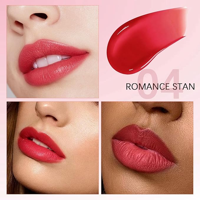 QueenDiary Lip tint Peel Off Lip Stain，Lip Stain Waterproof， Lip Tattoo Peel Off with Matte Finish, Long Lasting, Transfer-proof, Highly Pigmented Color (Romance Stain)
