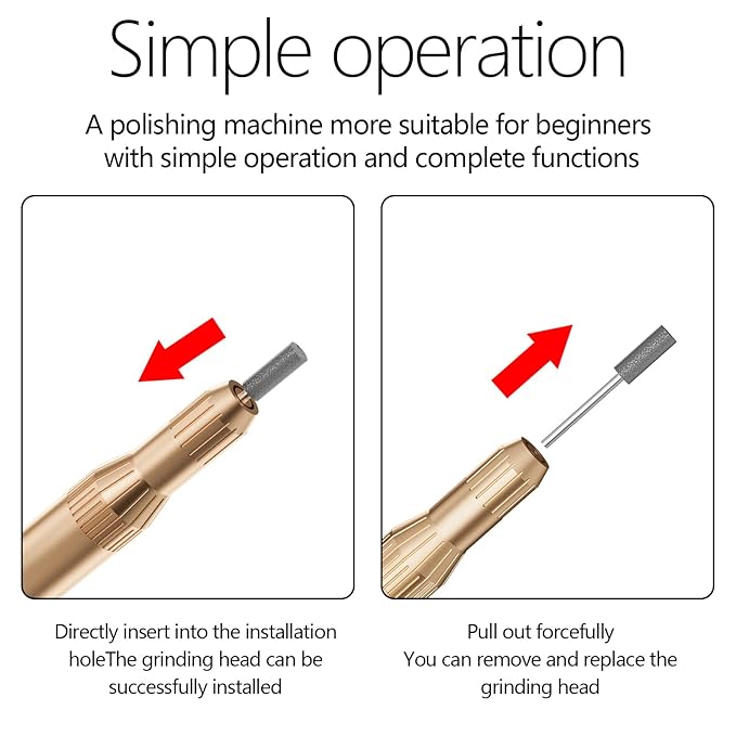 Electric Nail Drill Professional Machine Efile Manicure Pedicure Tools Portable File for Acrylic Gel Dip Powder Nails Salon Use Manicure Pedicure Nail Supplies (Gold)