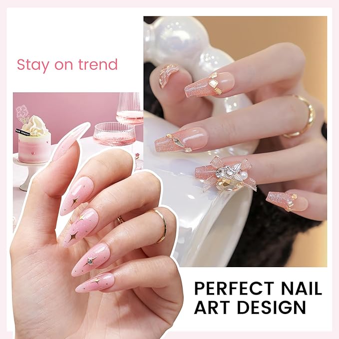 Jelly Gel Nail Polish Kit with U V Light, Hema-Free Milky Nude Sheer White Pink Gliter Gel Polish Set with Base & Top Coat Chrome Nail Powder, 4 Colors Mini Salon Nail Art Starter Gift for Women Girl