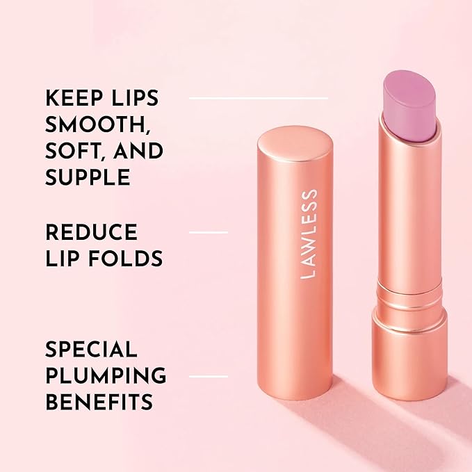 LAWLESS Forget the Filler Lip Plumping Line Smoothing Tinted Balm, Cupid, Pink, 0.09 Ounce