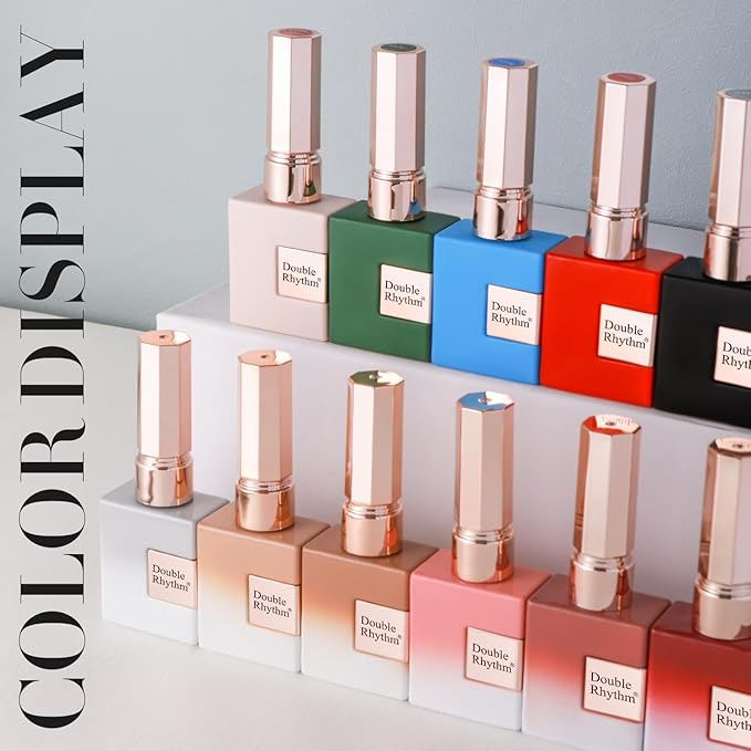Double Rhythm 0.5Oz Jelly Gel Polish Translucent Sheer Neutral Natural Light Milky Same Color Same Bottle 15ML Nail Art DIY at Home (Blood Red-A1371)