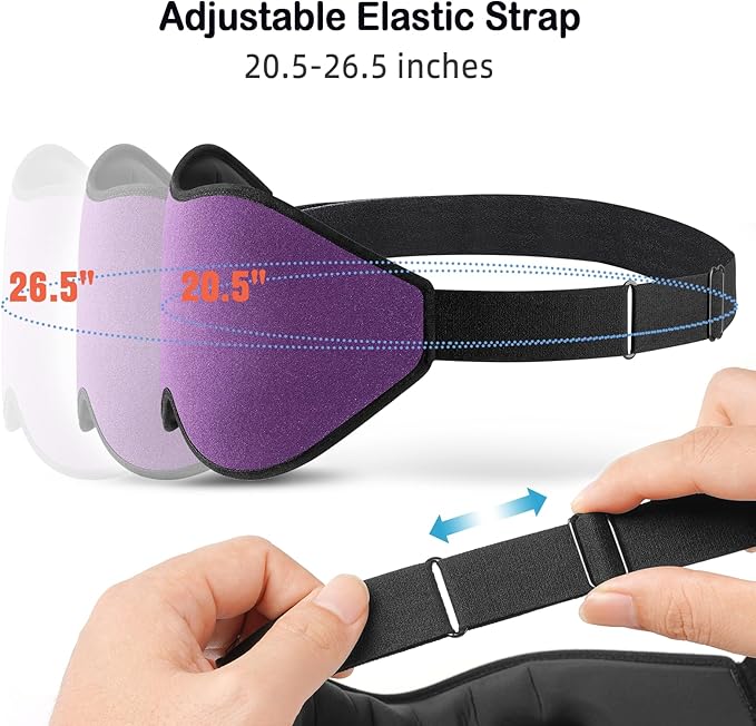 LitBear Sleep Mask for Side Sleeper Women Men, Eye Mask for Sleeping Light Blocking, 3D Contoured Cup Sleeping Mask, Soft Breathable Sleep Eye Mask with Adjustable Elastic Strap for Flight Nap