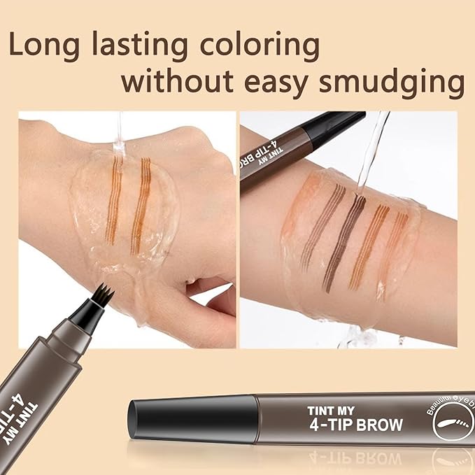 2025 Upgraded Magic Eyebrow Pencil for Women, Long-Lasting Ultra-Fine Tip Waterproof Eye Brow Pencils with 4 Fork, Smudge-Proof Natural Brow Makeup for Women - Black