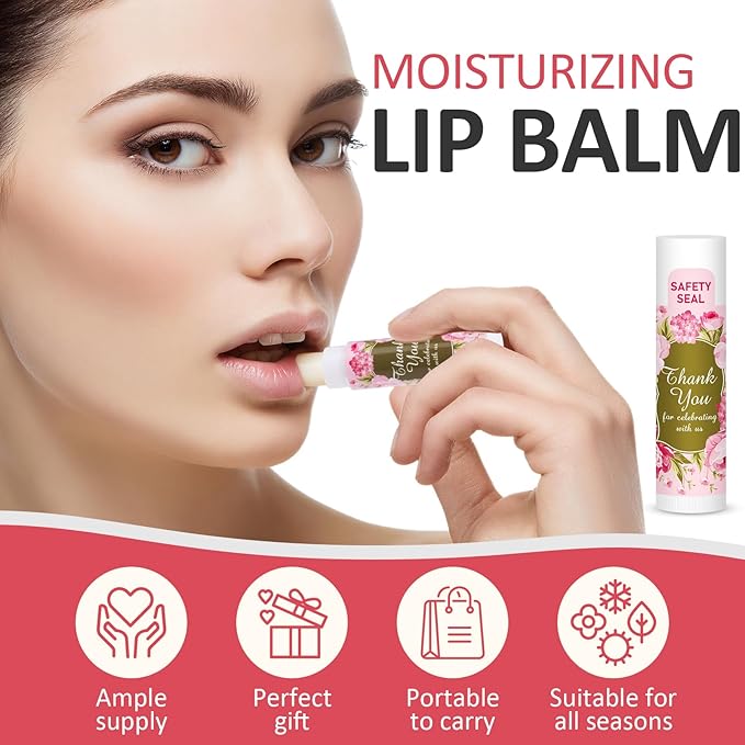 DMSKY Lip Balm Bulk 60 Pcs, Bridal Shower Gifts for Guests,Thank You Gifts for Coworkers Women Men, Bridal Wedding Favors for Guests