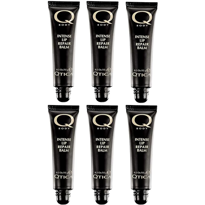 Qtica Intense Lip Repair Balm - Set of 6 by QTICA Beeswax Smooth Creamy Texture Restorative Lip Gel for Dry, Chapped Lips Instant Hydration, Softness