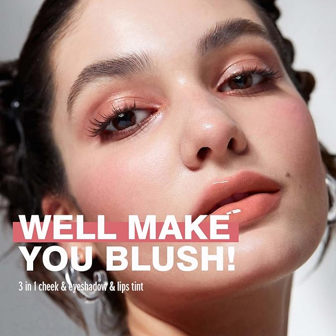 VANERIA Liquid Blush for Cheeks,Long lasting High Pigment Creme Blush,Multi-Use Makeup Blush Stick for Cheeks Lips Eyes,Natural Look Makeup Face Blushes.#3 (5g/0.17oz)