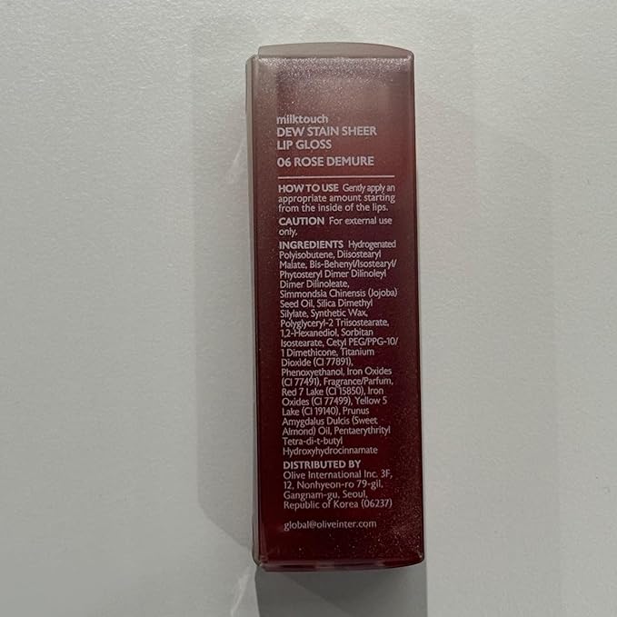 MILKTOUCH Dew Stain Sheer Lip Gloss (06 Rose Demure, 0.14 Fl Oz (Pack of 1))