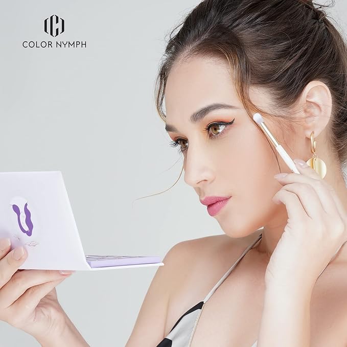 Color Nymph Beginner Makeup Set for Teens, Full Kit Girls Makeup Kits with Exquisite Purple Box Teen Girls Makeup Kit Non-Toxic Includes Eyeshadow Palettes Mascara Lipstick Makeup Set Brushes Kit etc
