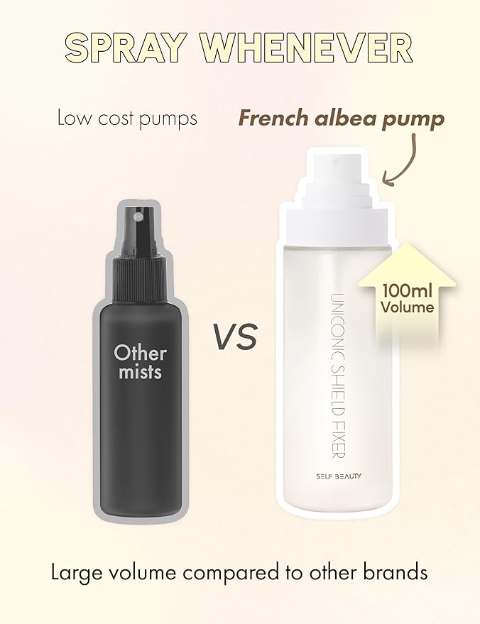 SELF BEAUTY Hydrating Matte Makeup Fixer | Long-Lasting Finish | Lightweight Microfine Mist Spray - 3.38fl.oz, 100ml