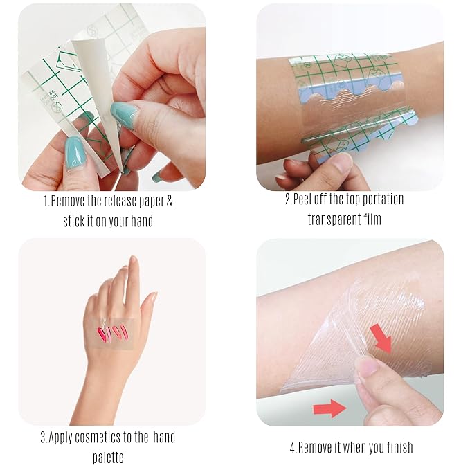 Disposable Makeup Palettes,Makeup Artist Must Haves Adhesive Makeup Mixing Tray Waterproof Tape,Mini Travel Makeup Palette for Women Girls Female Make up (3.2 Inch/120 Pieces)