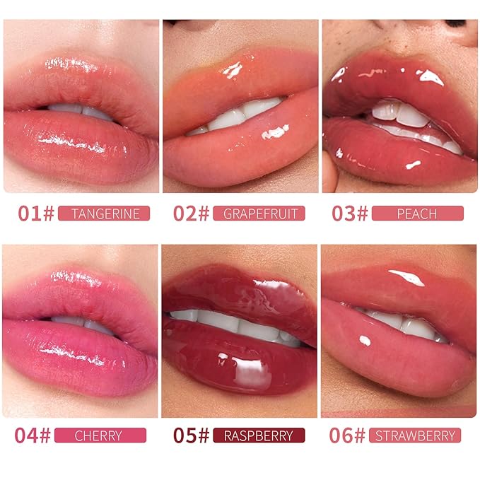 Lip Plumper Raspberry (0.19 Fl. Oz.) Lip Gloss Natural Lip Oil 2in1 Lip Care Serum for Beautiful Fuller-Looking Lips, Hydrating & Reduce Fine Lines